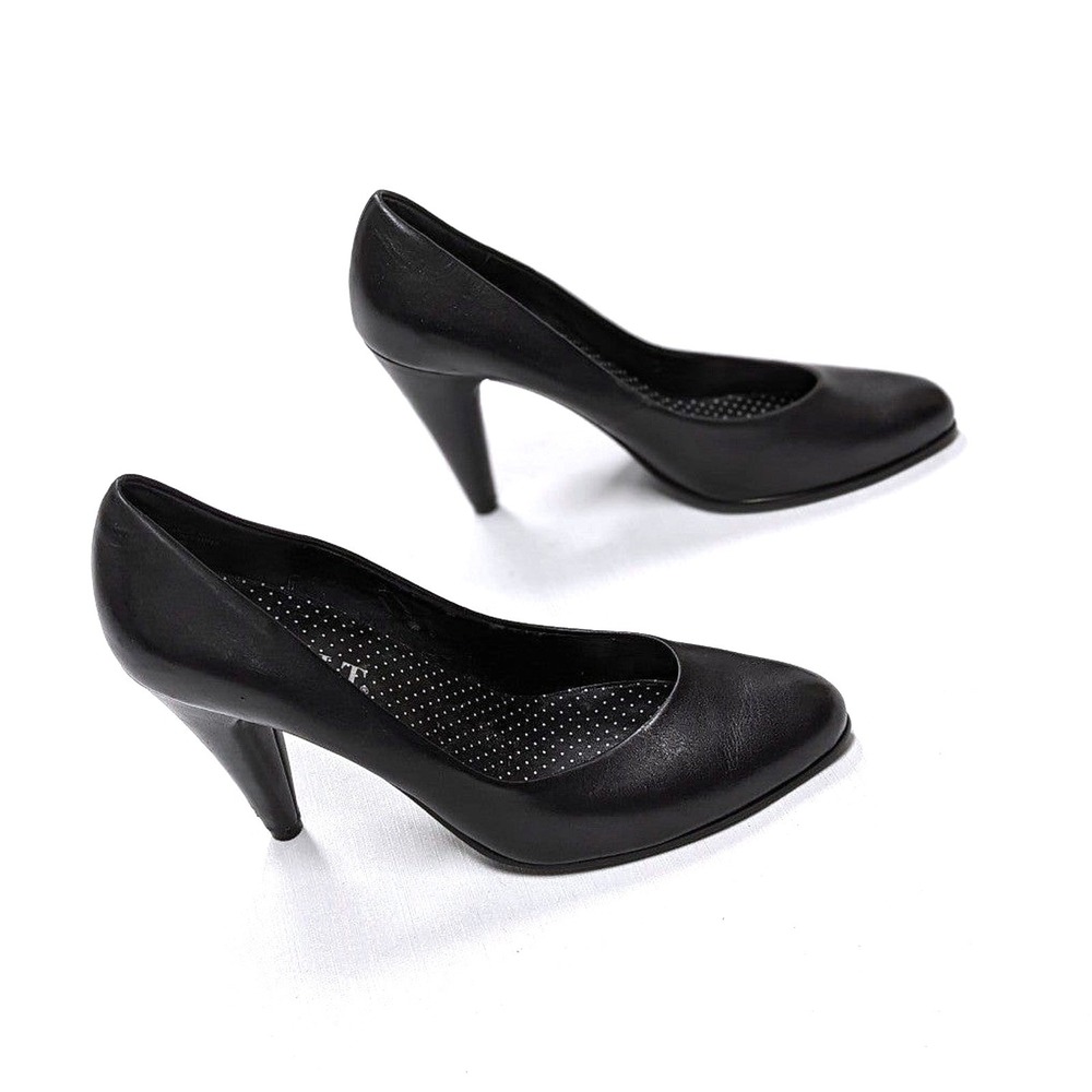 Office‎ Siren Minimalist Mixit Black Leather Pumps Size 8 Career Heels Capsule